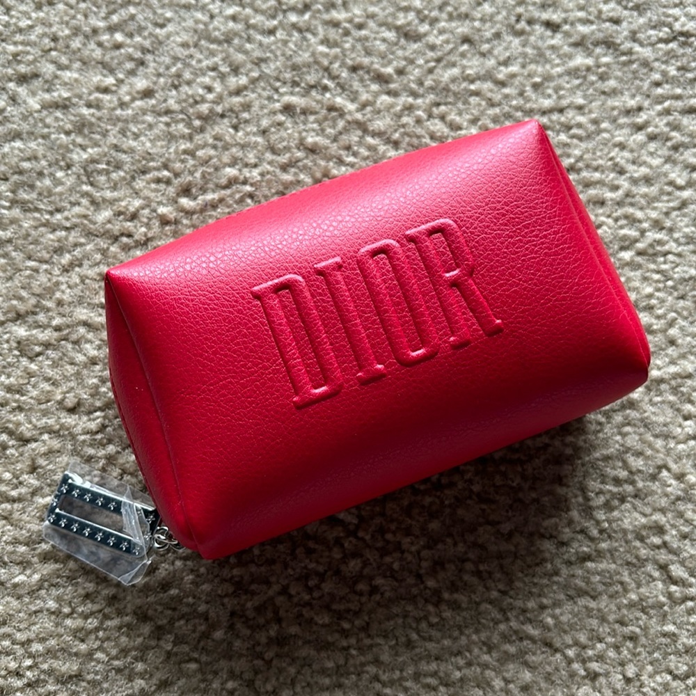 Red Dior Cosmetic Bag